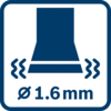 Vibration emission value ah ∅ 1.6 mm