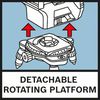 Detach. Rotating Platform Rotating mini tripod makes fine positioning easier