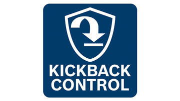 Logo for Kickback Control in blue with shield and arrow design.