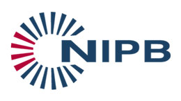 NIPB logo with red-blue graphic and blue lettering.